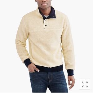 J.Crew Sherpa Mockneck Pullover Quarterzip Snap